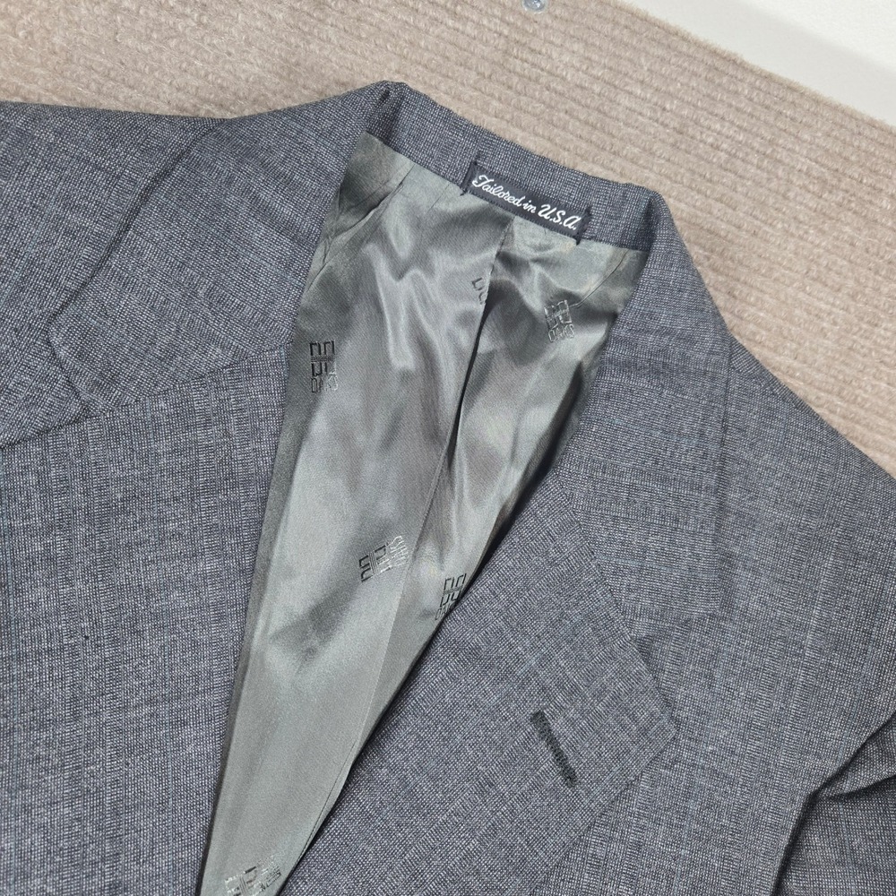 Daks Mens 42R Grey Vintage Tailored in USA Two Button Blazer Sport Coat